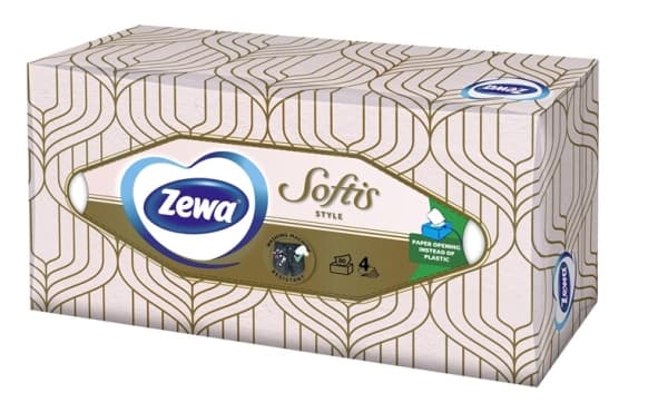 Zewa Engangslommetørklær ZEWA Softis, 4-lags, 80 stk, i eske