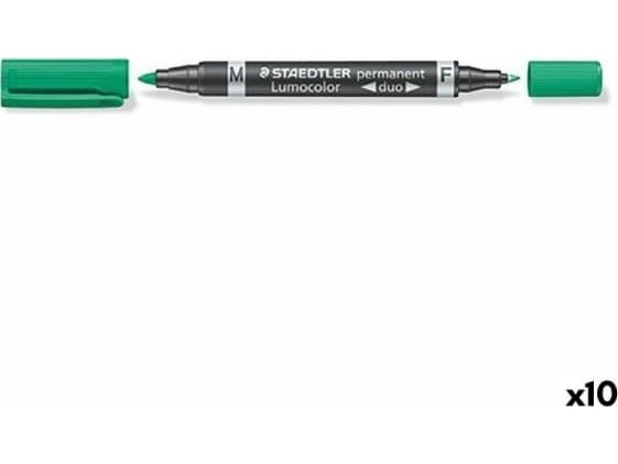 STAEDTLER Lumocolor duo - Twin-tip-markør - permanent - grønn - 1.5 mm / 0.6 mm - medium / fin