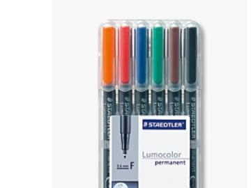 Staedtler 318 WP6, Musta, Sininen, Ruskea, Vihreä, Oranssi, Punainen, Musta, Läpinäkyvä, Polypropeeni (PP), 0,6 mm, 6 kpl