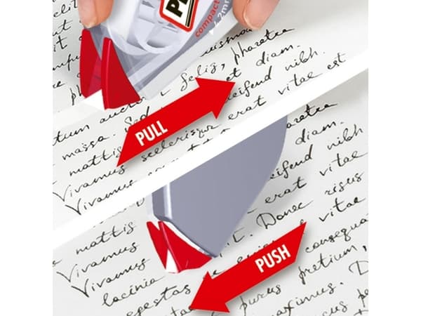 Pritt Compact Flex, Röd, Transparent, Vit, 10 m, 4,2 mm, 1 styck