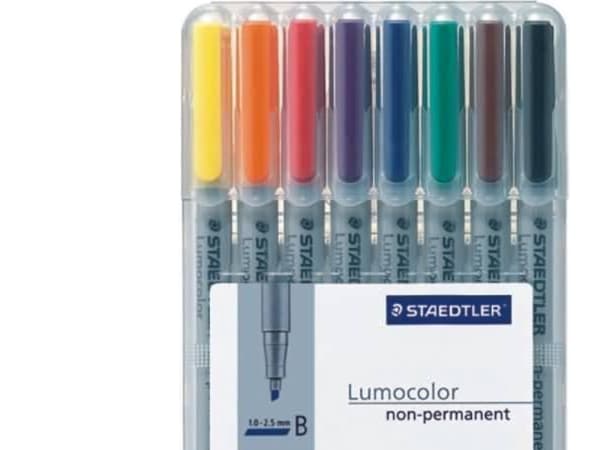 STAEDTLER Lumocolor - Fiberspetspenna - icke-permanent - för overhead-diapositiv - blandfärger - 2.5 mm - bred (paket om 8)