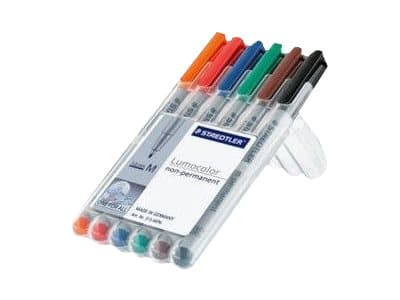 STAEDTLER Lumocolor 315 - Fibertuppenn - ikke-permanent - assorterte farger - 1 mm - medium (en pakke 6)