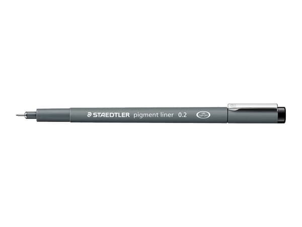 STAEDTLER pigment liner - Fineliner - svart - fargeblekk - 0.2 mm