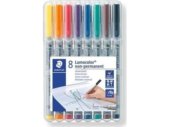 Staedtler 311 WP8, 8 kpl, Musta, Sininen, Ruskea, Vihreä, Oranssi, Punainen, Violetti, Keltainen, Harmaa, Polypropeeni (PP), 0,4 mm