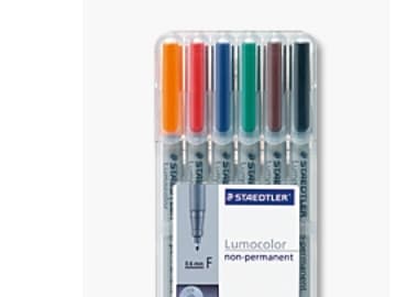 Staedtler 316 WP6, 1 kpl, Musta, Sininen, Ruskea, Vihreä, Oranssi, Punainen, Harmaa, Polypropeeni (PP), 0,6 mm