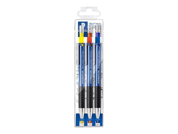 STAEDTLER Mars micro 775 - Mekanisk blyant - B - retraktil - med viskelær (en pakke 3)