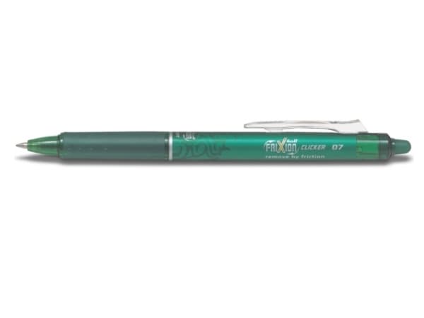 Pilot FriXion Ball Clicker - Rollerball-penna - grön - gelbläck - 0.7 mm - fin - indragbar - med radergummi
