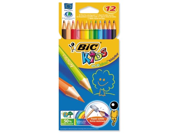BIC KiDS ecolutions EVOLUTION - Fargeblyant - assorterte levende farger (en pakke 12)