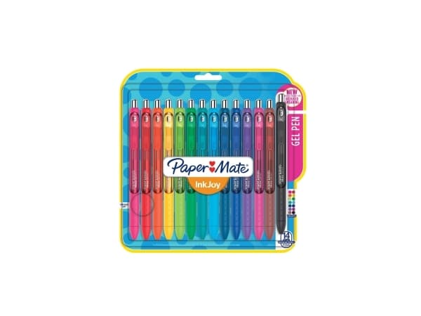 Papermate InkJoy, Uttrekkbar gelépenn, Assorterte farger, Flerfarget, Medium, Blister, 14 stykker