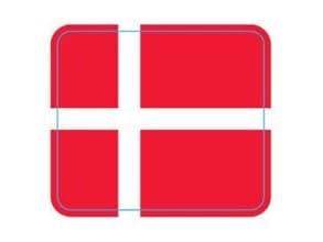 Etikett Dansk flagga 30x26mm med frostlim,500 st/rl - (500 st.)