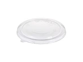 Plastlåg Ø120x10 mm rund bionedbrydelig PLA klar til bakke 360 ml,8 ps x 50 stk/krt