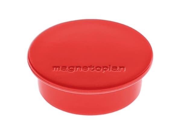 magnetoplan Discofix pyöreä magneetti "color", punainen, kiinteäydin ferriittivarustus, liimausvoima: n. 2,2 kg (1662006)