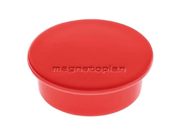 magnetoplan Discofix pyöreä magneetti "color", punainen, kiinteäydin ferriittivarustus, liimausvoima: n. 2,2 kg (1662006)
