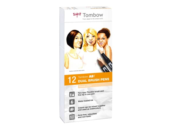 Marker Tombow ABT Dual Brush 12P-4 Portrait colours (12 stk.)