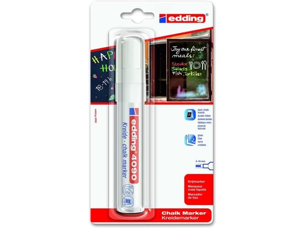 Edding 4090, Vit, Mejsel, Luktfri, 1 styck