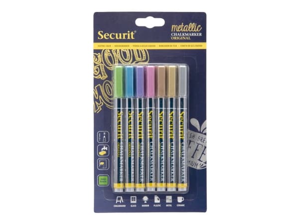 Securit BL-SMA100-V7-MT, Blå, Guld, Grön, Rosa, Lila, Silver, 7 styck