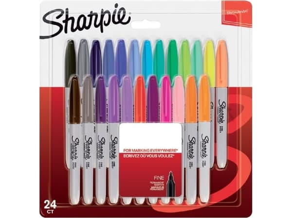 Sharpie 2065405, 24 styck, Multifärg, Fin/Kulspets, Multifärg, Plast, 0,9 mm