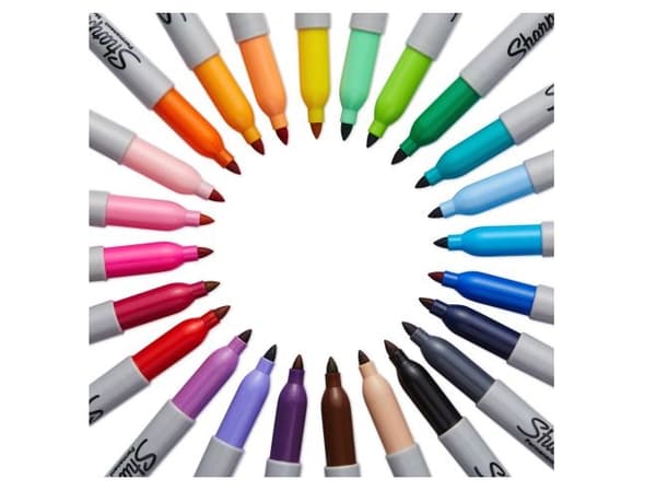 Marker Sharpie® fine sort - (24 stk.)