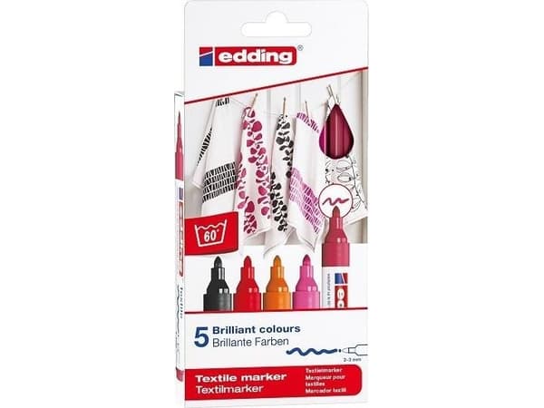 Edding 4500, 5 stykker, Flerfarget, Projektil spiss, Flerfarget, Rund, Medium