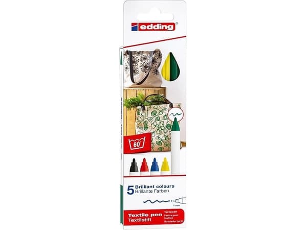 Edding 4600, 5 styck, Multifärg, Rundad spets, Multifärg, Rund, 1 mm