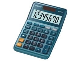 Casio MS-88EM - Skrivebordskalkulator - 8 sifre - solpanel, batteri - blå