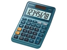 Casio MS-80E - Skrivebordskalkulator - 8 sifre - solpanel, batteri - blå
