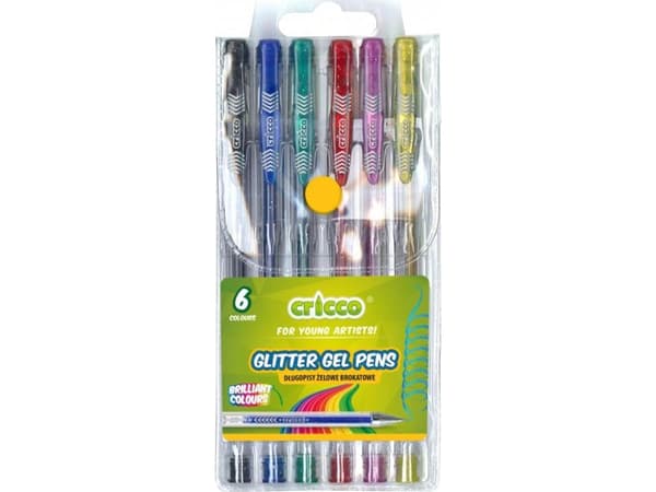 Cricco glitter gelpennor 6 färger CRICCO