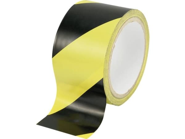 TOOLCRAFT WT-YB 1564134 Markeringstape WT-YB Sort, Gul (L x B) 18 m x 48 mm 1 stk