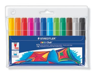 Fiberpen Staedtler Noris Club Jumbo 3mm vandbaseret madfarveblæk (12 stk.)