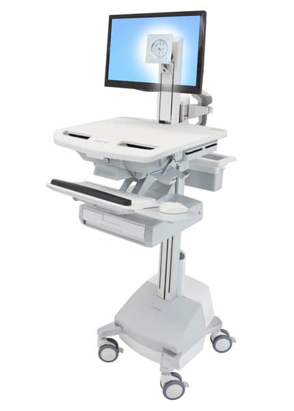 Ergotron StyleView - Vogn - Konstant kraftteknologi - for LCD-skjerm / PC-utstyr - med LCD-svingtapp, skuff (1x1), EU - låsbar - medisinsk - aluminiu