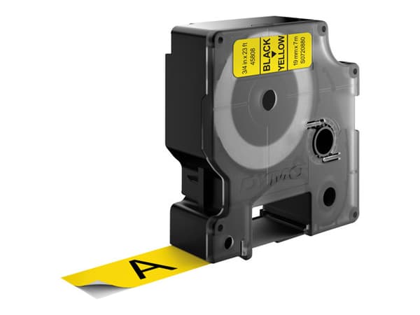 DYMO D1 - Selv-adhesiv - svart på gult - Rull (1,9 cm x 7 m) 1 kassett(er) merketape - for LabelMANAGER 360D, 420P, 420P Kit, 500TS, PC2, PnP