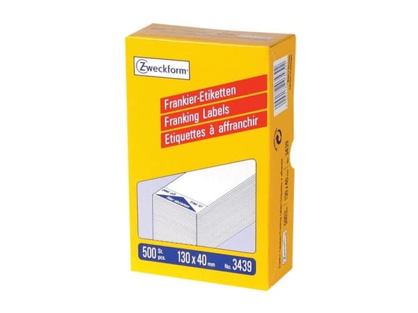 Avery Zweckform Franking Labels - Permanet adhesiv - hvit - 130 x 40 mm 500 etikett(er) merkelapper