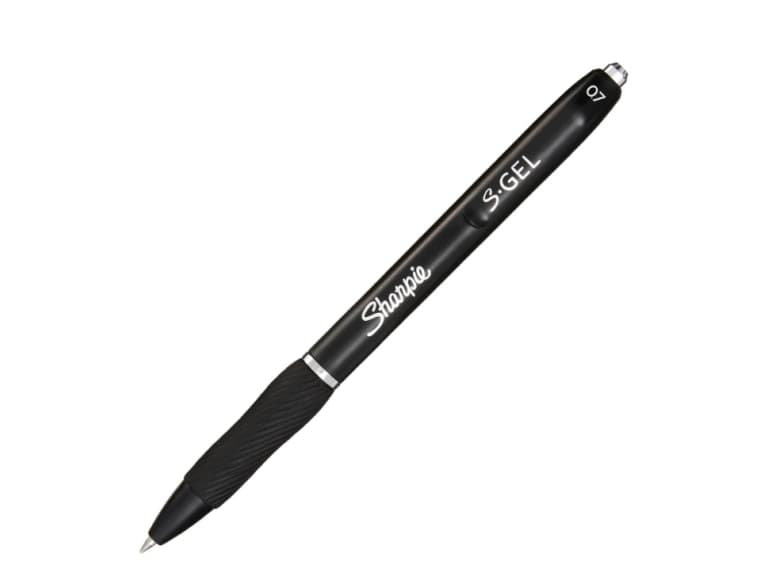 Sharpie S-Gel, Retractable gelpenna, svart, medium, 0,7 mm, Box