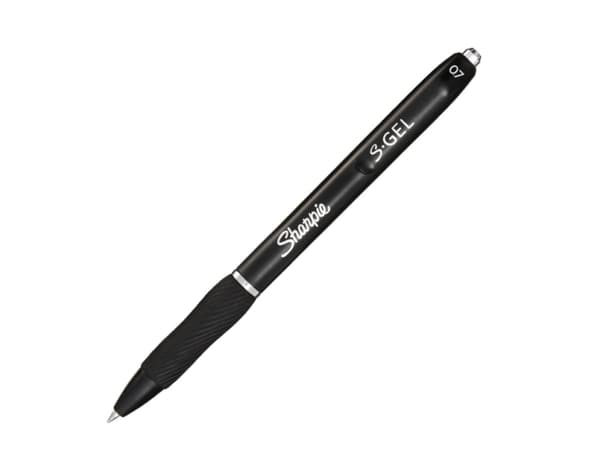 Sharpie S-Gel, Uttrekkbar gelépenn, Sort, Sort, Medium, 0,7 mm, Boks