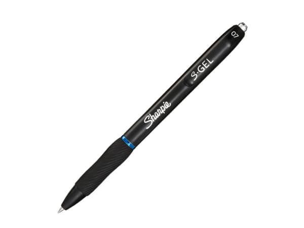 Sharpie S-Gel, Indragbar gelpenna, Blå, Svart, Medium, 0,7 mm, Låda