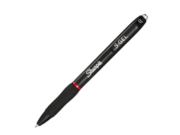 Sharpie S-Gel, Indragbar gelpenna, Röd, Svart, Medium, 0,7 mm, Låda