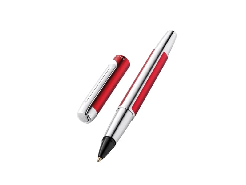 Pelikan Pura R40, Stiftpenna, Bordeaux, Silver, Svart, Gjuten aluminium, Medium, Tyskland