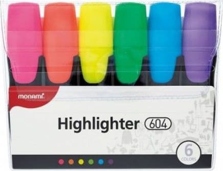 Astra Highlighter 604, sett med 6 farger