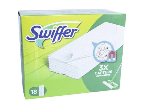 Swiffer dry wipes refil, Vit, 18 styck