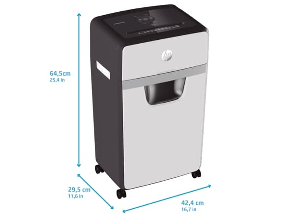 HP OneShred 24CC, Partikkelkutt-makulering, 22 cm, 4 mm, 30 l, 65 dB, Knapper