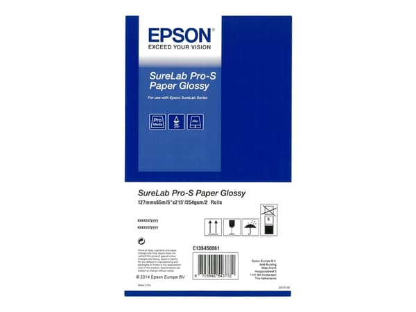 Epson SureLab Pro-S Paper Glossy - Blank - 252 mikron - Rulle (12,7 cm x 65 m) - 254 g/m² - 2 rulle (rullar) papper - för SURELAB D3000, D700, SL-D10