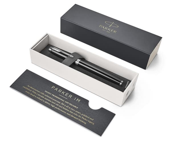 Parker IM, Stiftpenna, Svart, Krom, Svart, mässing, Guld, Lack, Ambidextrous