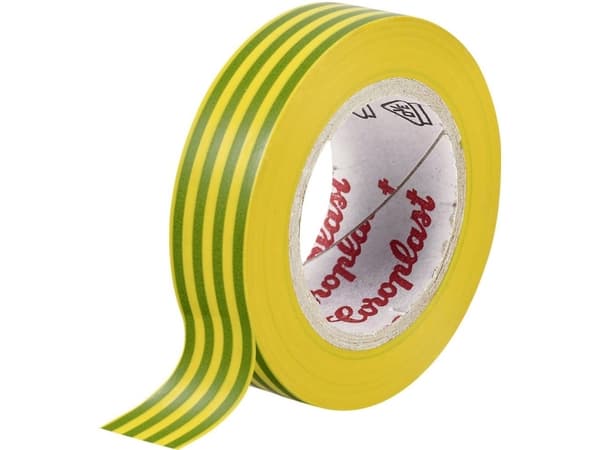 Coroplast 302 302-10-19GN/YE Isoleringstejp Grön, gul (L x B) 10 m x 19 mm 1 st