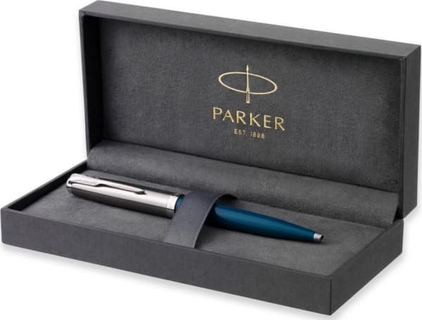 Parker 51, Klämma, Indragbar kulspetspenna med vridfunktion, Påfyllnadsbar, Svart, 1 styck, Medium