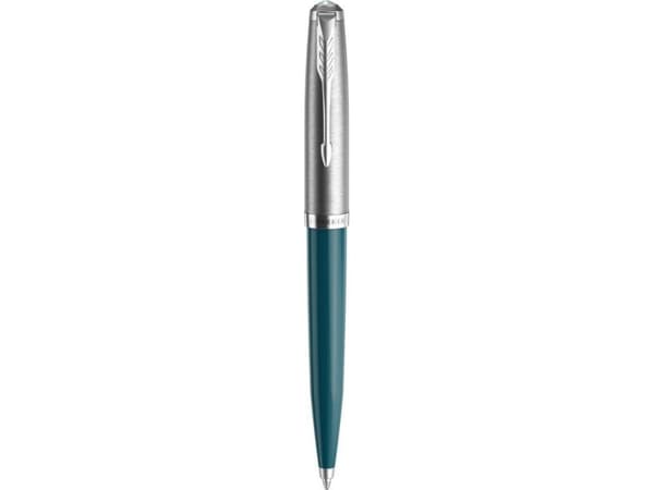 Parker 51, Klämma, Indragbar kulspetspenna med vridfunktion, Påfyllnadsbar, Svart, 1 styck, Medium