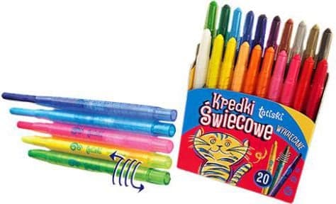 Tetis Crayons 20 färgade utdragbara ljus (KT010-AE)