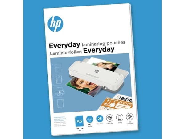 HP Everyday - 80 mikronia - 25-pakkaus - kiiltävä - kirkas - 154 x 216 mm Taskut laminointia varten (9155)