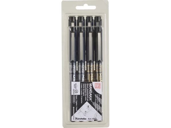 Artequipment ZIG CARTOONIST MANGAKA Black 8-set