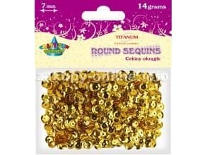 Titaani Pyöreä kultainen metallinen paljetti 7mm 14g(Cm6g)