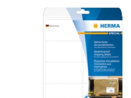 HERMA 8330, Valkoinen, Polyesteri, Laser, Matta, Kiinteä, Pyöristetty suorakulmio